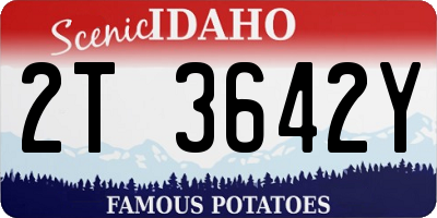 ID license plate 2T3642Y