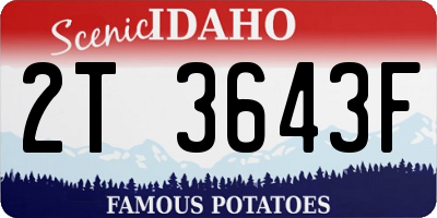 ID license plate 2T3643F