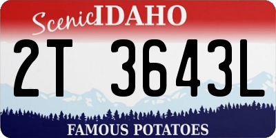 ID license plate 2T3643L