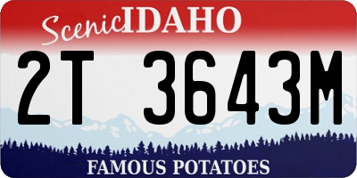 ID license plate 2T3643M