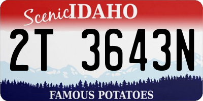 ID license plate 2T3643N