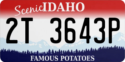 ID license plate 2T3643P