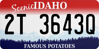 ID license plate 2T3643Q