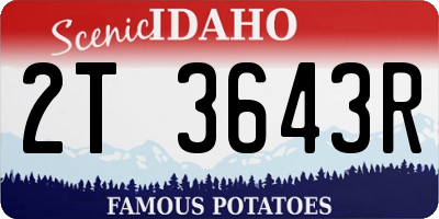 ID license plate 2T3643R