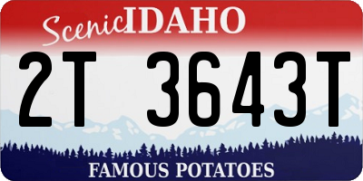 ID license plate 2T3643T