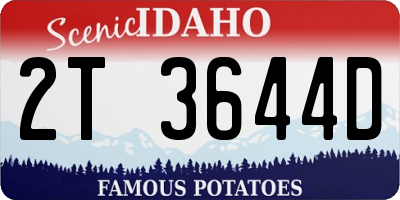 ID license plate 2T3644D