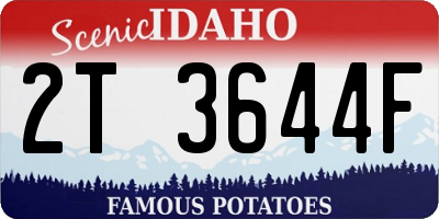 ID license plate 2T3644F