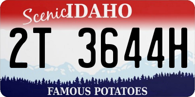 ID license plate 2T3644H