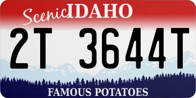 ID license plate 2T3644T