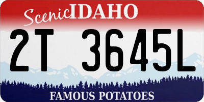 ID license plate 2T3645L