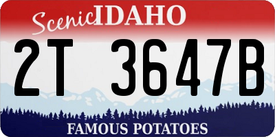 ID license plate 2T3647B