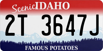ID license plate 2T3647J