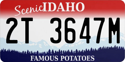 ID license plate 2T3647M