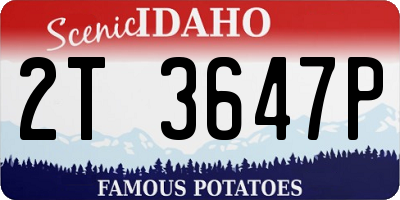 ID license plate 2T3647P