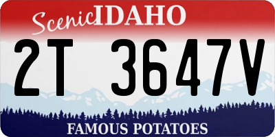 ID license plate 2T3647V