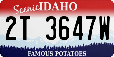 ID license plate 2T3647W