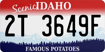 ID license plate 2T3649F