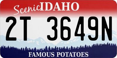 ID license plate 2T3649N