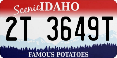 ID license plate 2T3649T