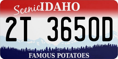 ID license plate 2T3650D