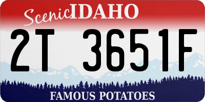 ID license plate 2T3651F