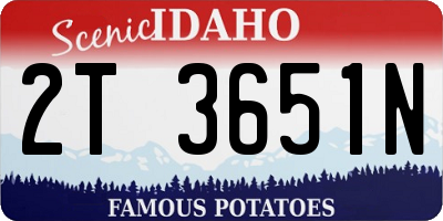 ID license plate 2T3651N