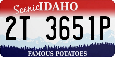 ID license plate 2T3651P