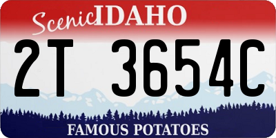 ID license plate 2T3654C