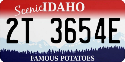 ID license plate 2T3654E