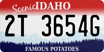 ID license plate 2T3654G