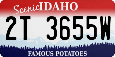 ID license plate 2T3655W