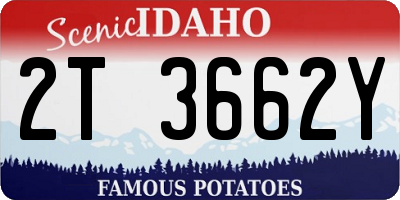 ID license plate 2T3662Y
