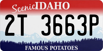 ID license plate 2T3663P