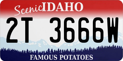 ID license plate 2T3666W