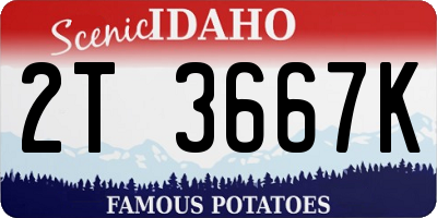 ID license plate 2T3667K