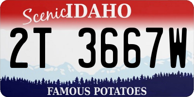 ID license plate 2T3667W