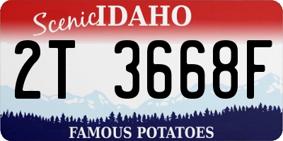 ID license plate 2T3668F