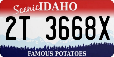 ID license plate 2T3668X