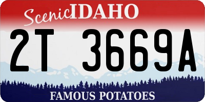 ID license plate 2T3669A