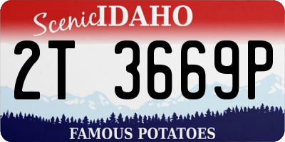 ID license plate 2T3669P