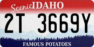 ID license plate 2T3669Y