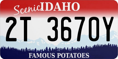 ID license plate 2T3670Y