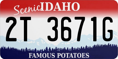 ID license plate 2T3671G