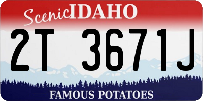 ID license plate 2T3671J