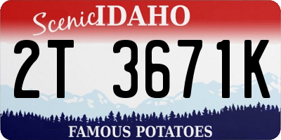 ID license plate 2T3671K