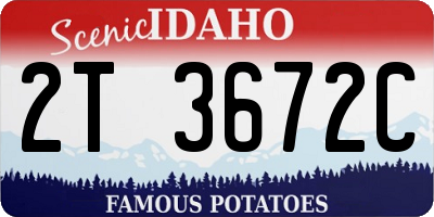 ID license plate 2T3672C