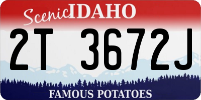 ID license plate 2T3672J