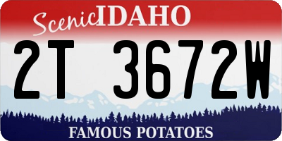ID license plate 2T3672W