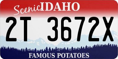 ID license plate 2T3672X