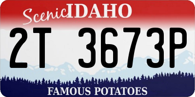 ID license plate 2T3673P